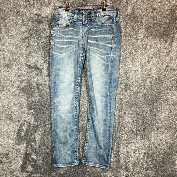 Salvage Other - Salvage Jeans Mens 27S Blue Denim Havoc Slim Straight Light Wash Western Cowboy